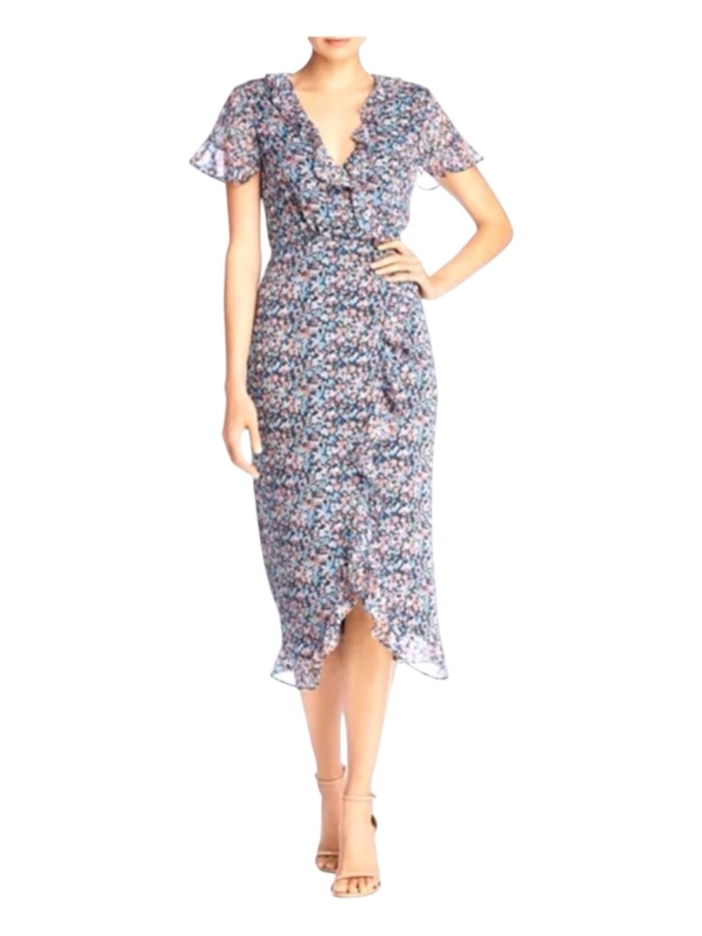 THE EAST ORDER (Nordstrom's) Cece Floral Print Midi Dress, Size M.